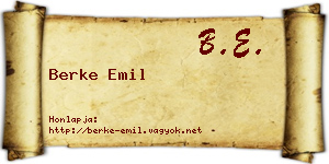 Berke Emil névjegykártya